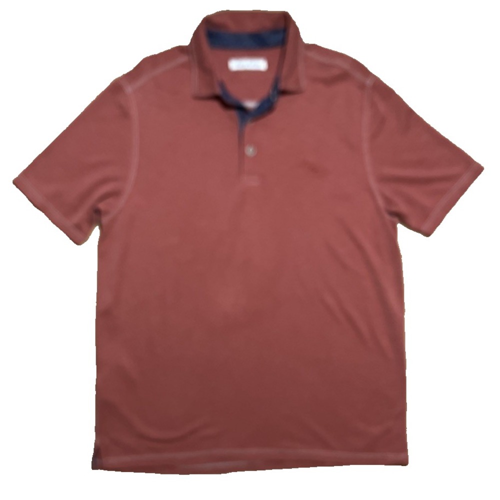 Tommy Bahama Rusty Red Palmetto Paradise Polo Shirt Mens L Embroidered Marlin